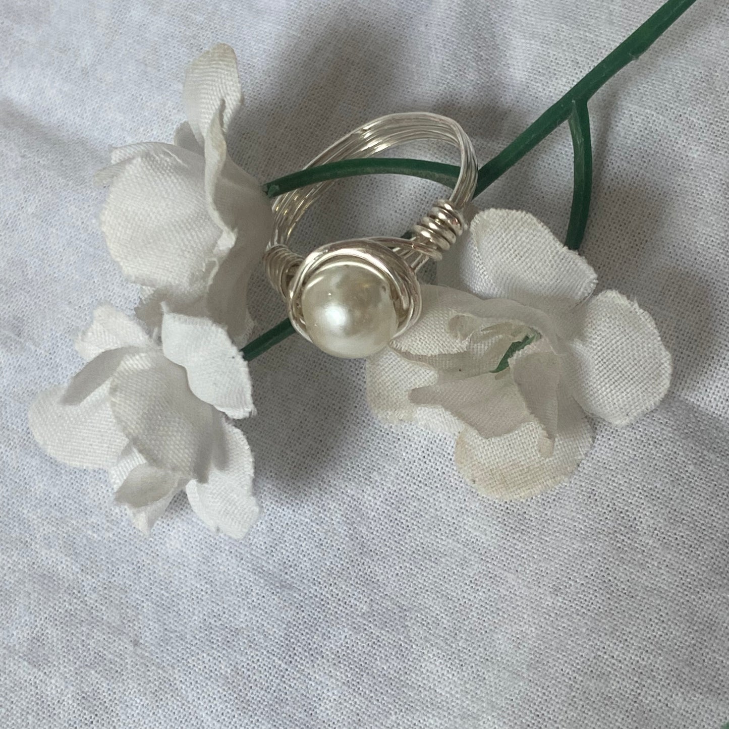 Pearl Wire Wrapped Ring