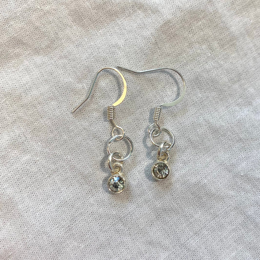 Clear Gem Drop Earrings