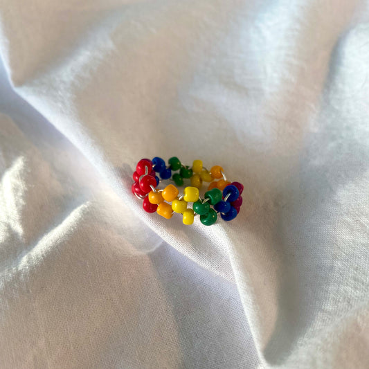 Rainbow Wire Bead Rings