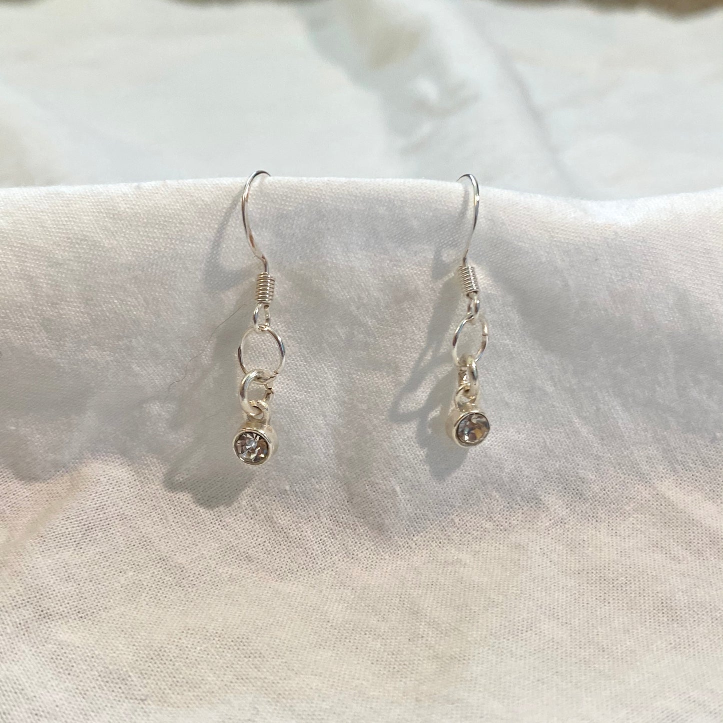 Clear Gem Drop Earrings